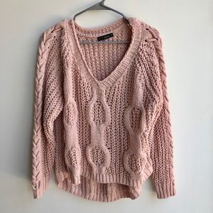 Zaful Large Knit Pink Sweater